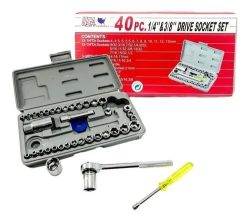 Juego De Copas Ratchet 40 Piezas + Caja
