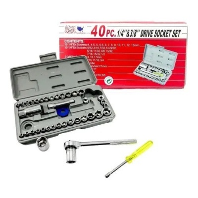Juego De Copas Ratchet 40 Piezas + Caja