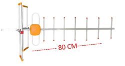 Antena Aluminio Externa DY-09E 80 Cms-Sin Cable