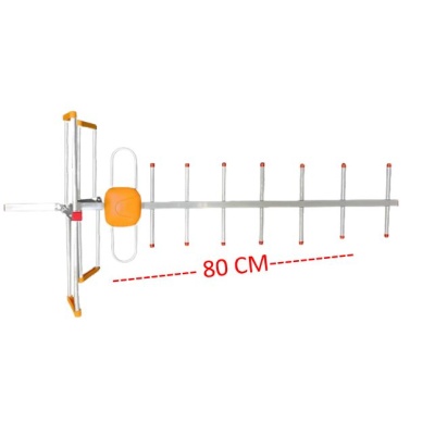 Antena Aluminio Externa DY-09E 80 Cms-Sin Cable