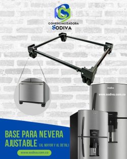 Base Nevera Tubo 3/4 - 5/8 Ruedas Plasticas