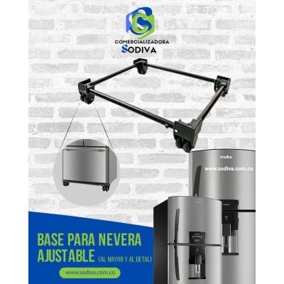 Base Nevera Tubo 3/4 - 5/8 Ruedas Plasticas