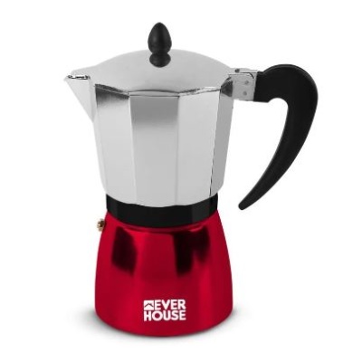 Cafetera Everhouse Milan 6 Tazas Mi-900 Rojo