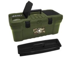 Caja Herramienta 20" Tapa Organizadora Plástica Verde Militar