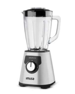Licuadora Ultra Force 2 Velocidades Plateada Vaso Vidrio 2.2. L 600W
