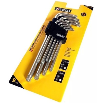 Set Llave Torx 9 Pcs Mediano Uyustools T10 - T50 Dec902 Cromo Vanadio