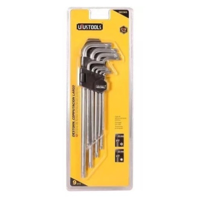 Set Llave Torx 9 Pcs Largo Uyustools Computación T10 - T50 Dec903 Cromo Vanadio