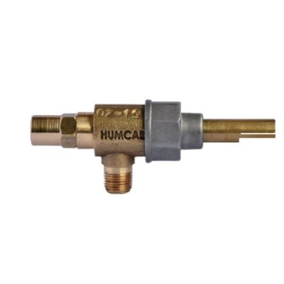 Válvula Para Estufa M1 Acodada 2P Boquilla 7/16″ Vástago: 43mm Tapa: Aluminio