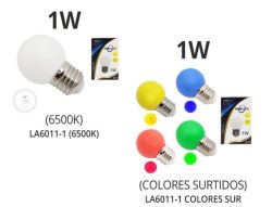 Bombillo Led 1w Pinpon Colores E27 110v Decorativo Eventos