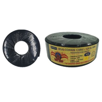 Rollo De Cable Coaxial RG-6 • 100 Yardas • Covertura: 90%