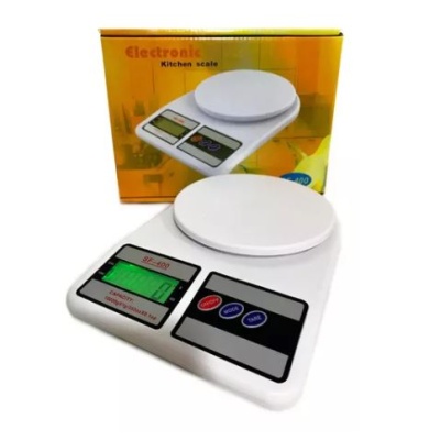 Balanza Gramera De Cocina Digital SF-400 Pesa Hasta 10kg Blanca
