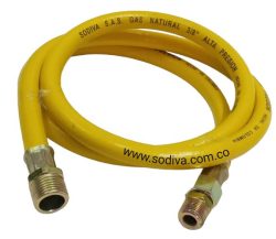Manguera Gas Amarilla Sodiva 1.5 Metros 3/8"