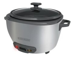 Olla Arrocera Black+Decker 20 Tazas Tapa Vidrio y Vaporera