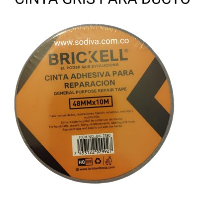 Cinta Adhesiva Gris 10m. Para Ducto Brickell