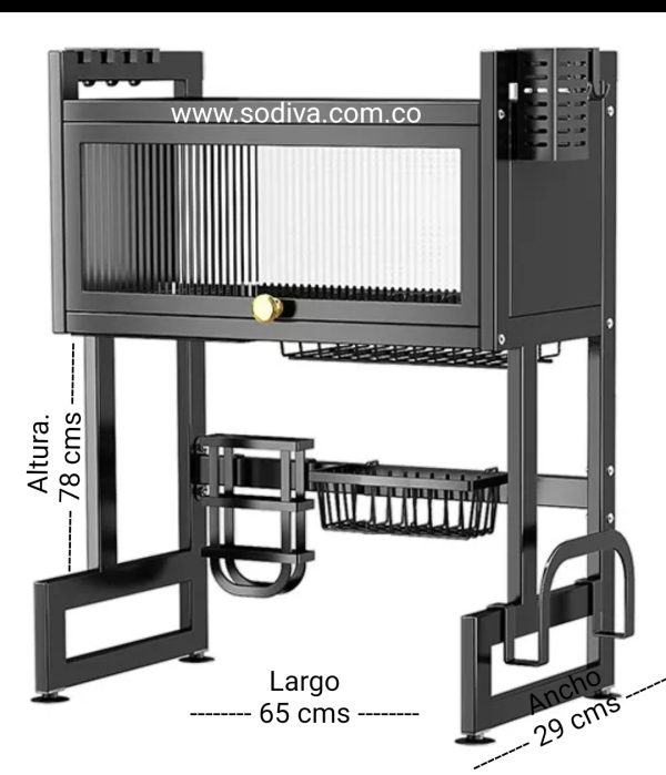 Platero Organizador Escurridor Importado 65Cm Gabinete