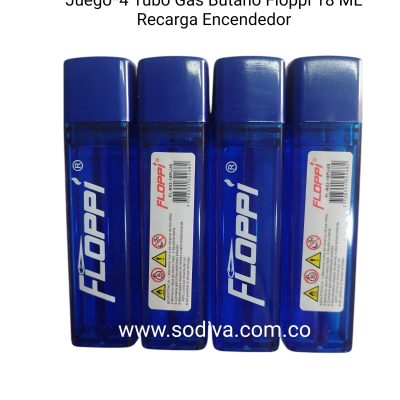 Juego*4 Gas Butano Floppi 18ml Recarga  Encendedores