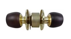 Cerradura de Baño Security con Pomo de Madera 5831MB-PB-BK