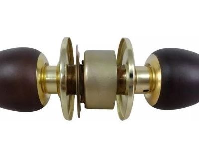Cerradura de Baño Security con Pomo de Madera 5831MB-PB-BK
