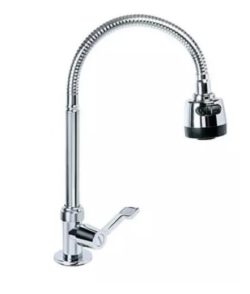Llave Lavaplatos Pared Unitec Flexible-Lujo Racor Bronce