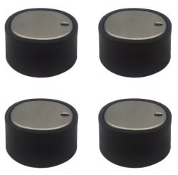 Juego*4 Boton Empotrar Continental Plateado/Negro Original 29417