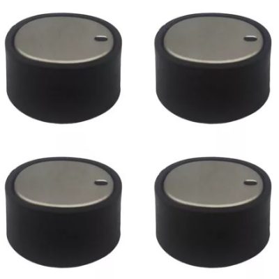 Juego*4 Boton Empotrar Continental Plateado/Negro Original 29417