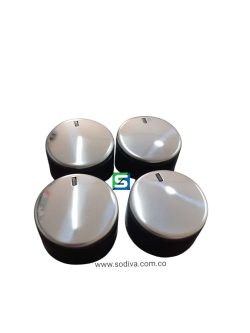 Juego Botones Estufa Abba *4 Metalizado