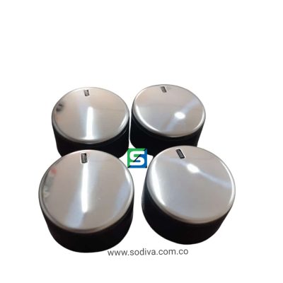 Juego Botones Estufa Abba *4 Metalizado