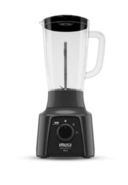 Licuadora Imusa PowerMix Plus 2 Velocidades Vaso Plástico Negro
