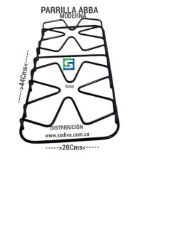 Juego*2 Parrilla Varilla Abba Doble moderna 44*22 Cms