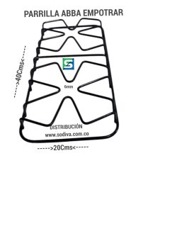 Juego*2 Parrilla Varilla Abba Doble moderna Empotrar 40*20 Cms