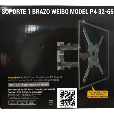 Soporte Tv.  1 Brazo Weibo  32-60 A 65" Model P4 Black