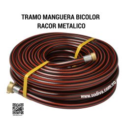 Rollo Manguera Bicolor 15 Metros Acople Metalico