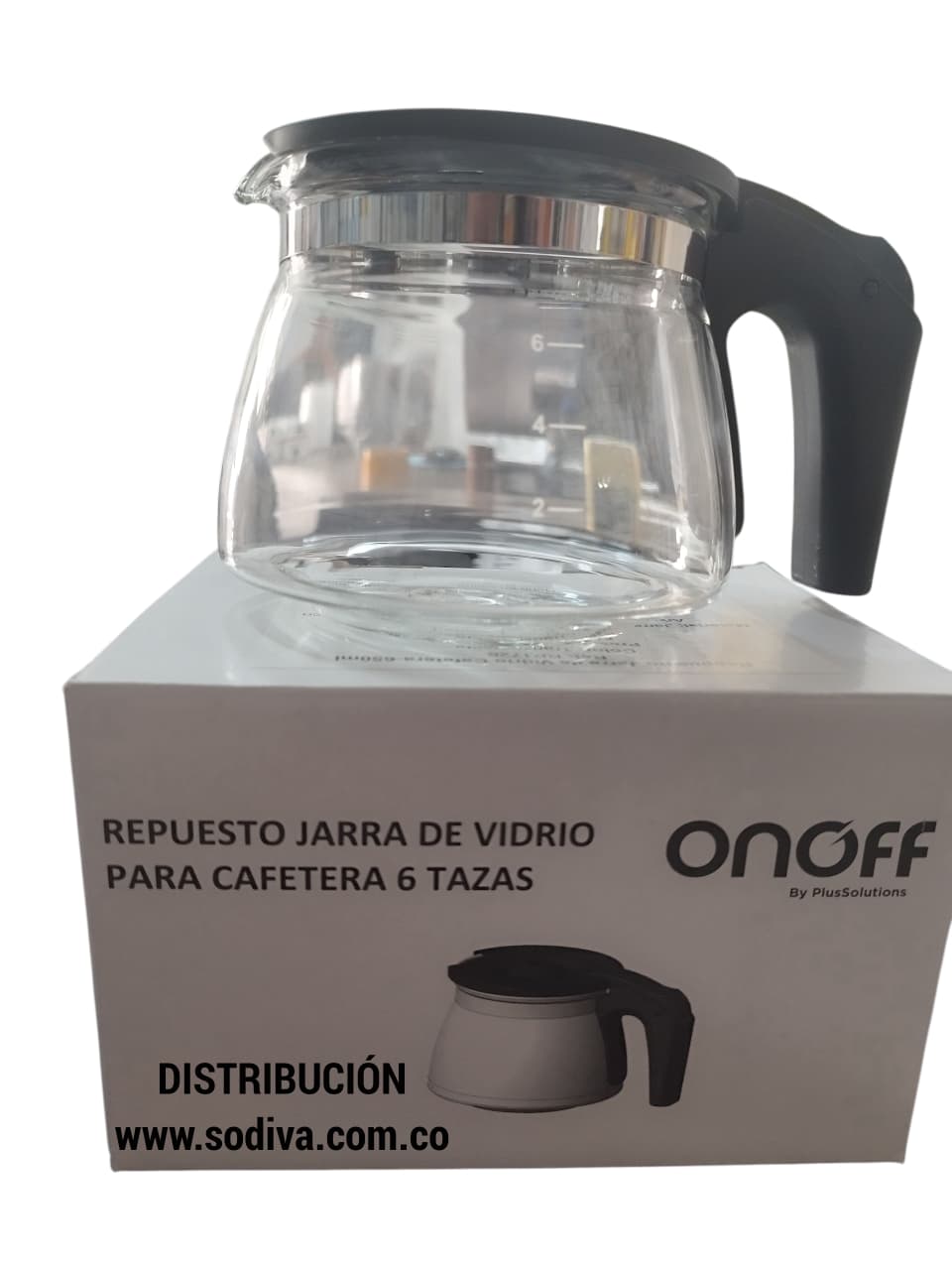 JARRA VIDRIO CAFETERA ONOFF 6 TAZAS