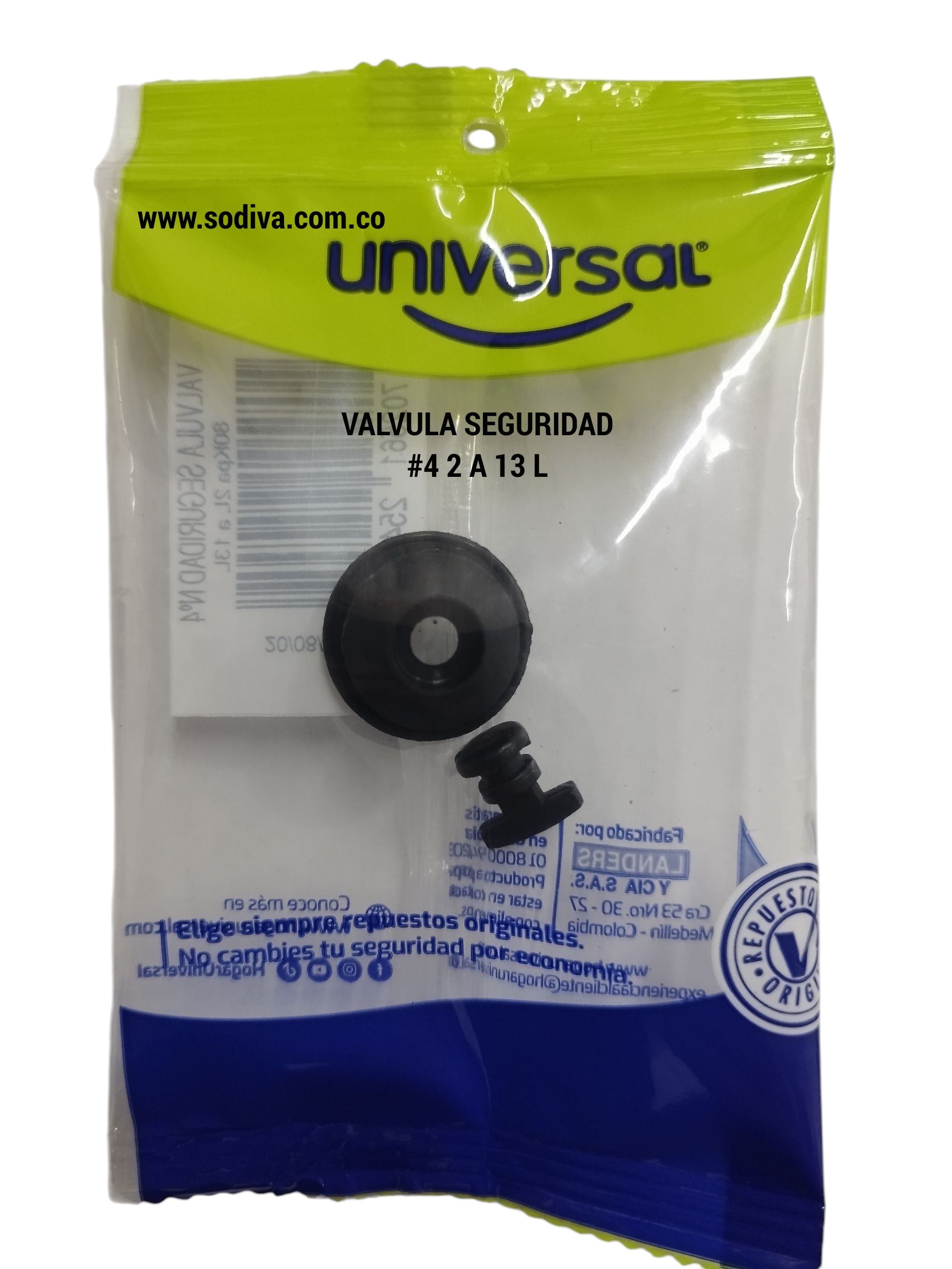 VÁLVULA SEGURIDAD OLLA UNIVERSAL ORGINAL - Imagen 3