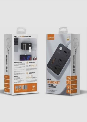 Multitoma de 3 Salidas Ldnio SC3412 con Usb color gris largo del cable de 2m 10A - Imagen 3
