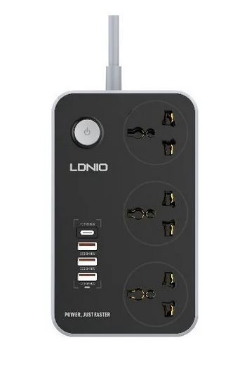 Multitoma de 3 Salidas Ldnio SC3412 con Usb color gris largo del cable de 2m 10A - Imagen 2